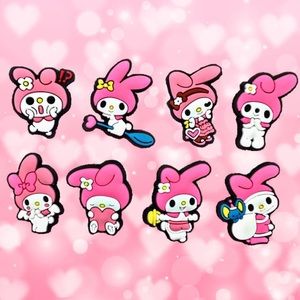8Pc My Melody Croc Charm Set